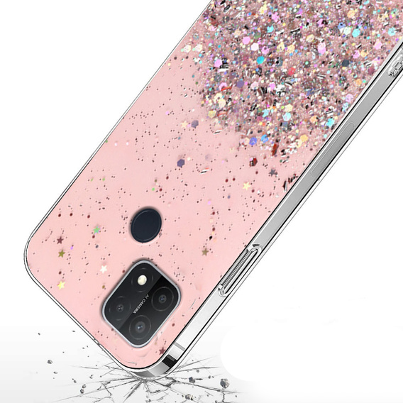 Case for Oppo A15 / A15s, Glittery, pink
