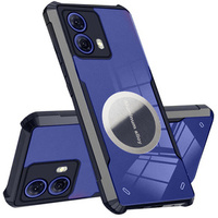 Case for Motorola Moto G85, with magnetic sheet, transparent / black