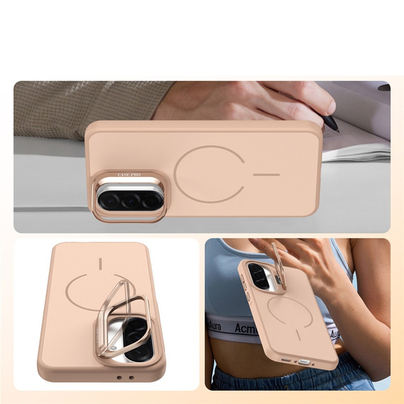 Skin-touch case with MagSafe stand for Samsung Galaxy A57 5G, desert gold