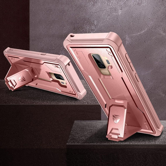 Armored case for Samsung Galaxy S9 Plus, Dexnor Full Body, pink rose gold