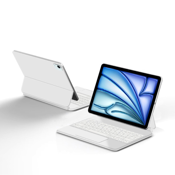 Keyboard Case for iPad Air 13" 2024, Magnetic Keyboard Touchpad, white