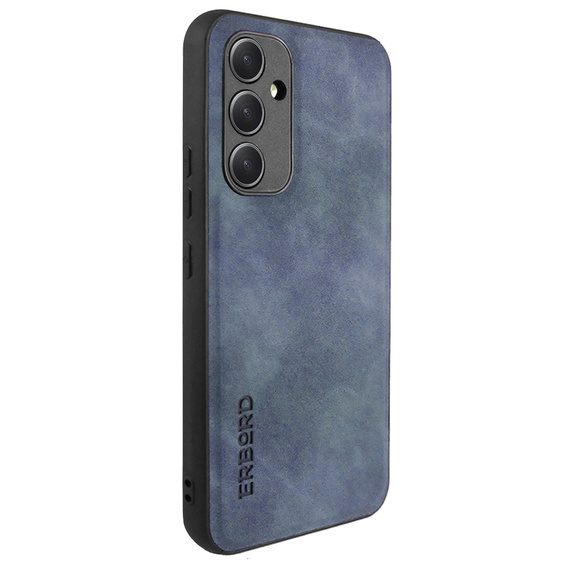 Case for Samsung Galaxy A54 5G, ERBORD Business, with metal plate for car mounts, blue