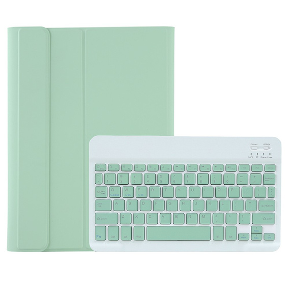 Case + keyboard Samsung Galaxy Tab S9, Leather Pen Slot, light green