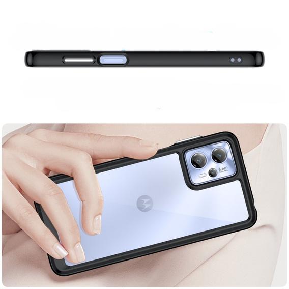Case for Motorola Moto G13 / G23, Fusion Hybrid, transparent / black