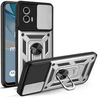 Case for Motorola Moto G53 5G, CamShield Slide, silver