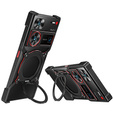 Case for ZTE nubia Z60 Ultra, Kickstand Bumper, with lens cover, for MagSafe, black / red