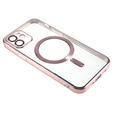 Case for iPhone 12, Electro MagSafe, pink + Screen Glass