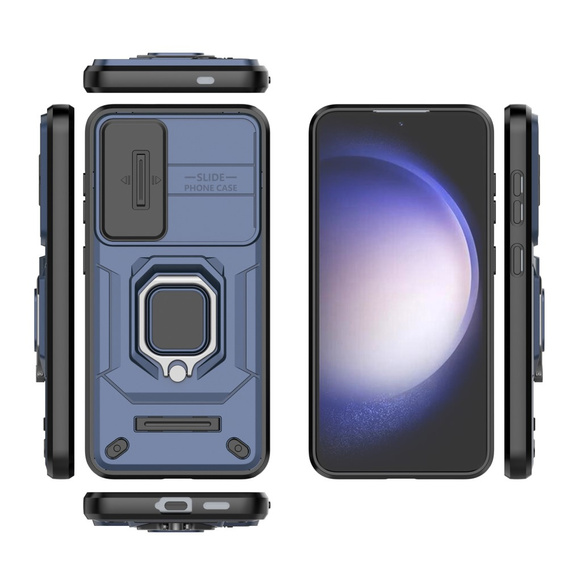 Case for Samsung Galaxy S24, KickStand Camera Lens, blue