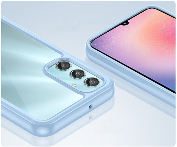 Case for Samsung Galaxy A25 5G, Fusion Hybrid, transparent / blue + 9H glass