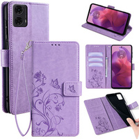 Flip case for Motorola Moto E14, Butterfly, purple