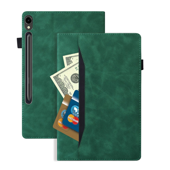 Case for Samsung Galaxy Tab S10 FE+ Plus, Classic, with space for stylus, green