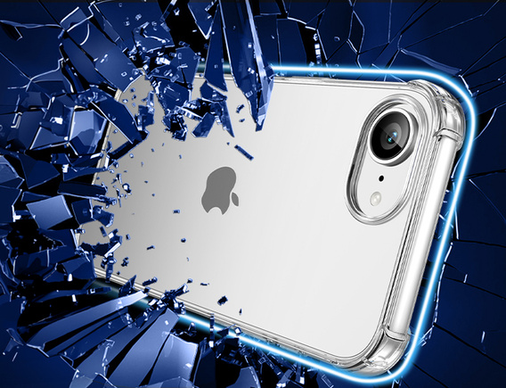 Case for iPhone 16E, Erbord Dropproof, transparent + Glass