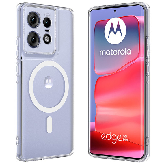 Case for Motorola Edge 50 Pro, Fusion Hybrid, for MagSafe, transparent