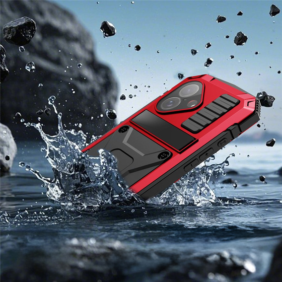 R-JUST case with stand and built-in glass for iPhone 17