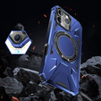 Case for iPhone 16 Pro, armored with stand and handle plate, blue