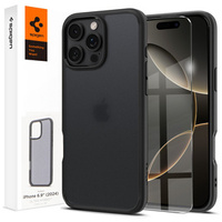 Spigen case for iPhone 16 Pro Max, Ultra Hybrid, black / matte + 9H Tempered Glass