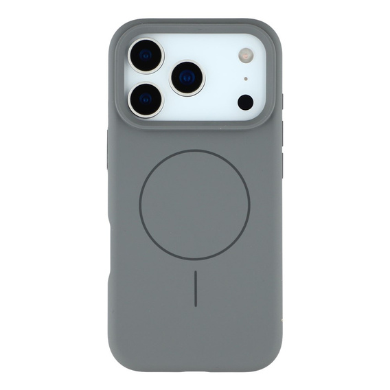 Silicone case for iPhone 17 Pro Max, for MagSafe, anti-shock, grey