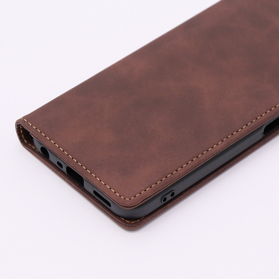 Case for Oppo A78 5G, ERBORD Vintage, wallet with flap, coffee