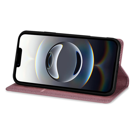 Flap case for iPhone 16E, Card Slot Glittery, pink