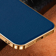 Case for iPhone 13 Pro, Cowhide Leather, blue