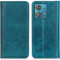 Case for Motorola Edge 40 Neo, Wallet Litchi Leather, green