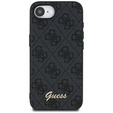 GUESS Case for iPhone 16E, 4G Metal Gold Logo, black