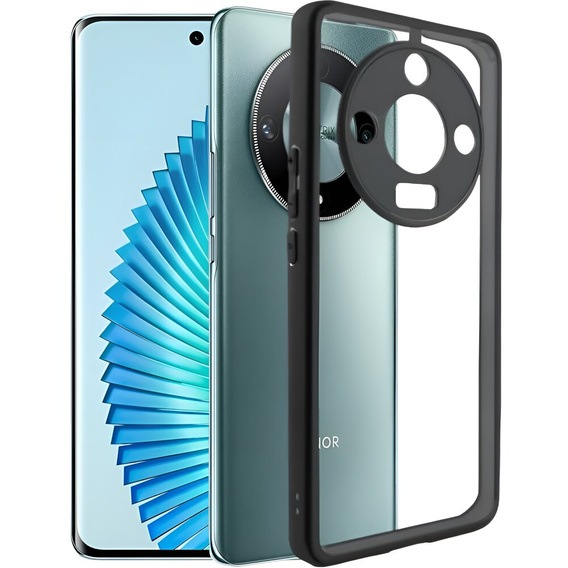 Case for Honor Magic 6 Lite 5G, Fusion Hybrid, with camera protection, transparent / black