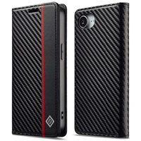 Flap case for iPhone 16e, Carbon LC.IMEEKE, black