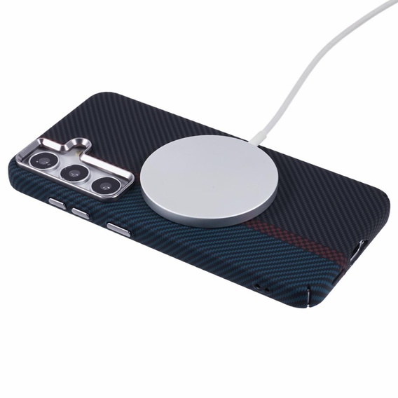 MagSafe's Samsung S25 Case, Carbon Fiber, black / blue