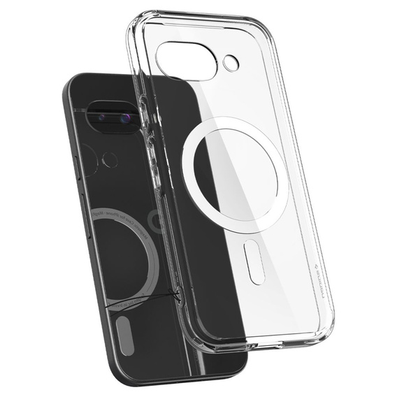 Spigen MagSafe Case for Google Pixel 9A, Ultra Hybrid, transparent / white + 9H Tempered Glass