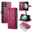 Flip case for Samsung Galaxy S25 Edge, Wallet Zipper Pocket, red