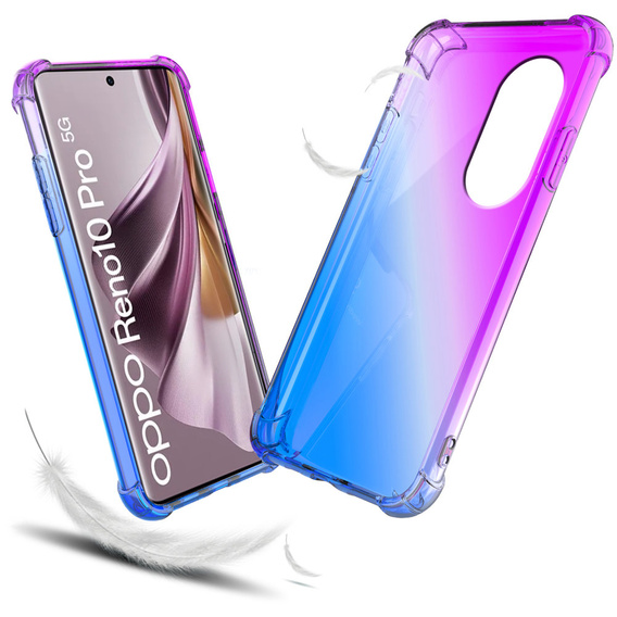 Case for Oppo Reno 10 / 10 Pro, Gradient Dropproof, Purple / blue