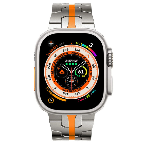 Stainless segments bracelet for Apple Watch 7/6/5/4/SE/3/2/1 45/44/42mm, Silver