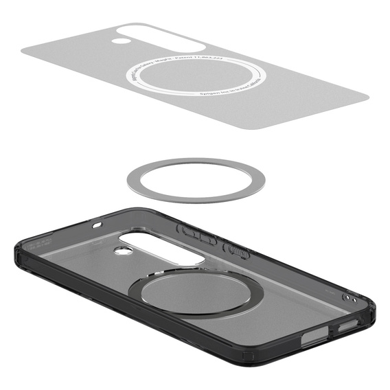 Spigen MagSafe Case for Samsung Galaxy S25, Ultra Hybrid, transparent / black + 9H Tempered Glass