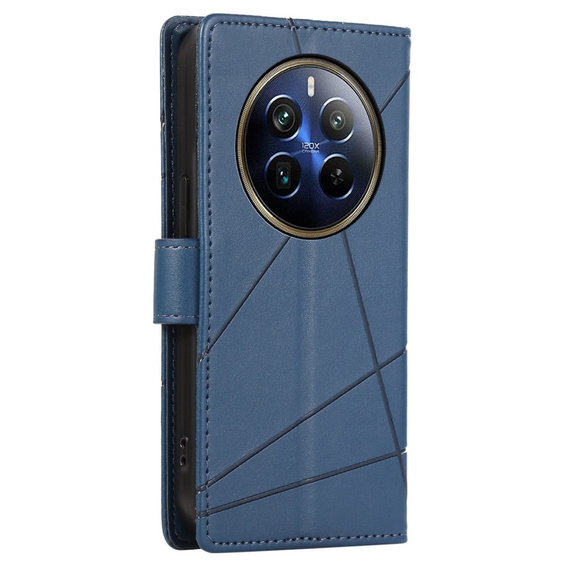 Case with flap for Realme 12 Pro 5G / 12 Pro+ 5G, Leather Line Wallet, blue