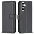 Flip case for Samsung Galaxy S23 FE, BINFEN Wallet, black + 9H glass
