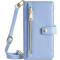 Flip case for iPhone 14 Pro, Wallet Zipper Pocket, blue