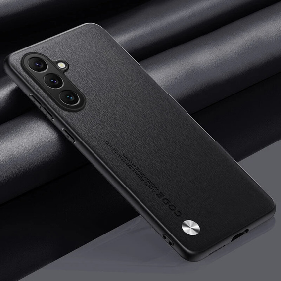 Leather case for Samsung Galaxy M55 5G, leather hybrid, black