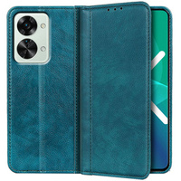 Flip case for OnePlus Nord 2T 5G, Split Leather, green