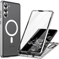 Magnetic Dual Glass MagSafe case for Samsung Galaxy S24, silver