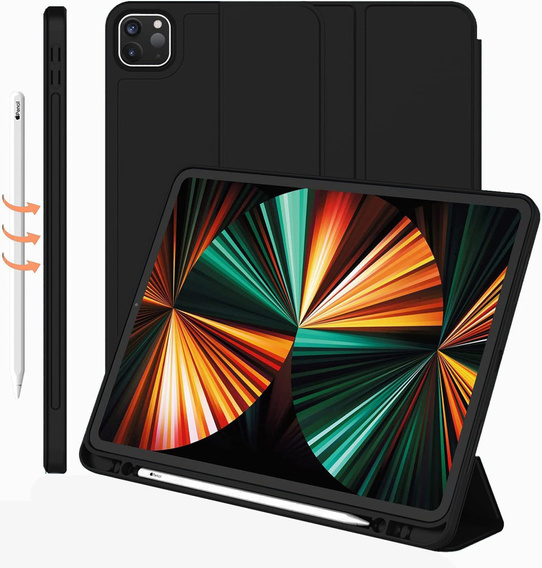 Case for iPad Pro 12.9" 2022/2021/2020 (6/5/4 gen.), Smart Pencil, with space for stylus, black