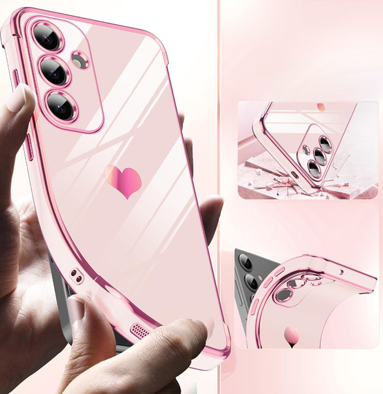 Case for Samsung Galaxy S25 FE, Electro heart, pink rose gold