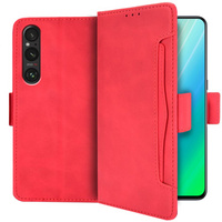 Flip case for Sony Xperia 1 V, Card Slot, red