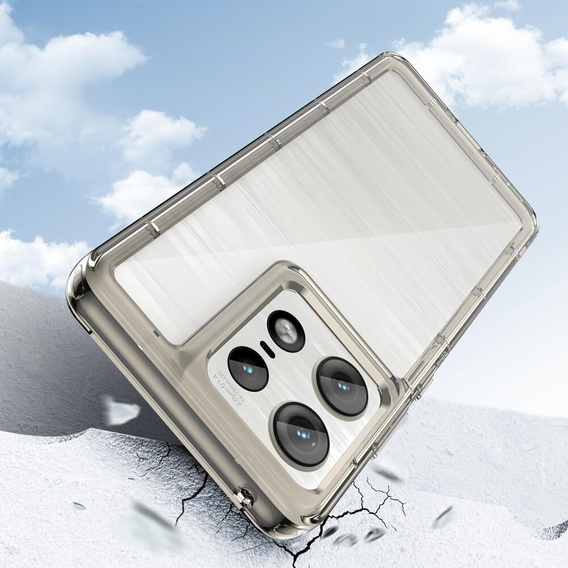 Case for Motorola Edge 50 Pro, Fusion Hybrid, transparent / gray