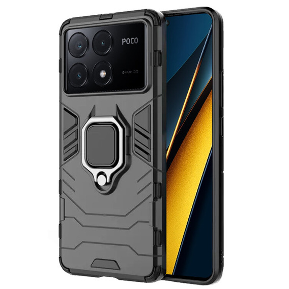 Case for Xiaomi Poco X6 Pro 5G, Kickstand Ring, black