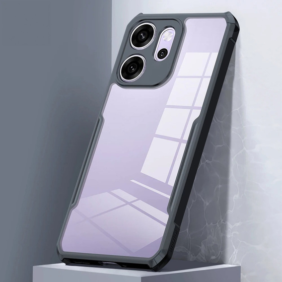 Case for Oppo Reno 14F, reinforced, transparent with black sides