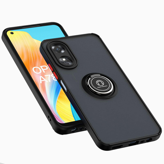 Case for Oppo A78 4G, Frosted Ring, black