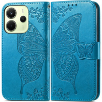 Flip case for Xiaomi Redmi Note 14 4G, Butterfly, blue