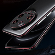 Case for Xiaomi 14 Ultra, Armor Bumper, with lens cover, black / red