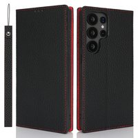 Flip case for Samsung Galaxy S25 Ultra, Litchi Skin Grain, black